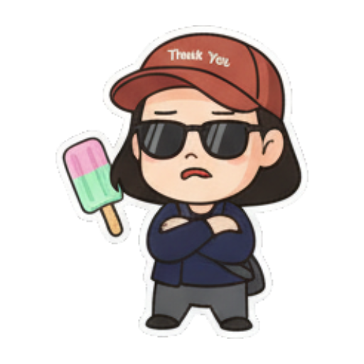 女孩戴墨镜吃冰棒 Chibi Ice Cream Girl sticker for expressive chats and social replies.