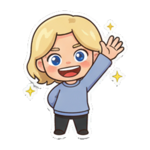 金发萌娃挥手打招呼 Blonde Chibi Daily Moods sticker for expressive chats and social replies.