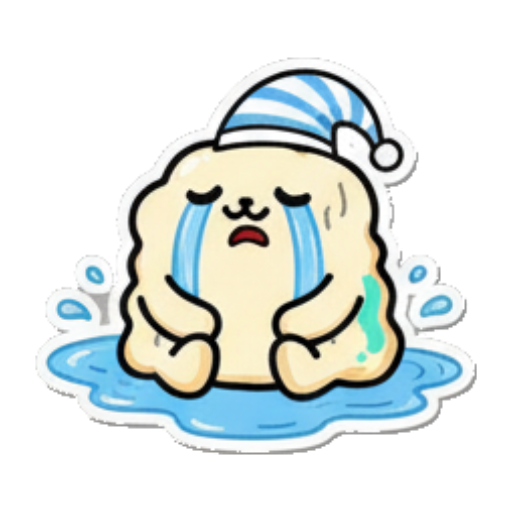 厨师团子戴睡帽哭泣 Chef Blob's Daily Fun sticker for expressive chats and social replies.