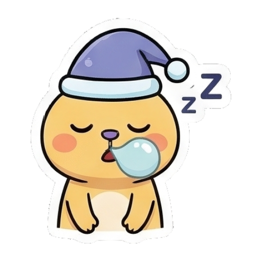 兔兔戴睡帽打瞌睡 Chibi Bunny Daily Emotions sticker for expressive chats and social replies.