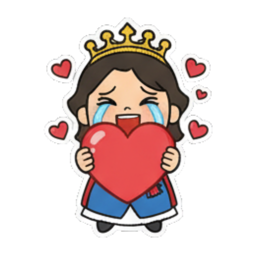 女王抱心哭泣 萌系女王日常表情包 sticker for expressive chats and social replies.
