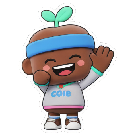 萌芽角色挥手打招呼 Coie's Sprout Expressions sticker for expressive chats and social replies.