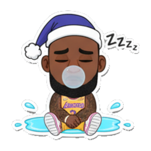 Winking while holding cutlery Chibi Basketball Star sticker for expressive chats and social replies.