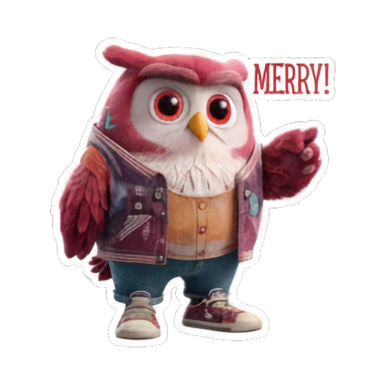 猫头鹰祝你圣诞快乐 Christmas Owl Fun sticker for expressive chats and social replies.