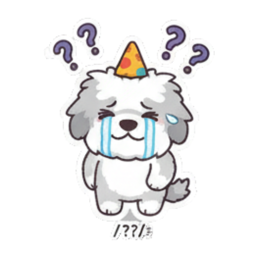 困惑小狗头顶问号 Cute Fluffy Dog Stickers sticker for expressive chats and social replies.