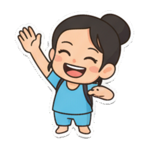少女挥手打招呼 Chibi Girl Daily Life sticker for expressive chats and social replies.