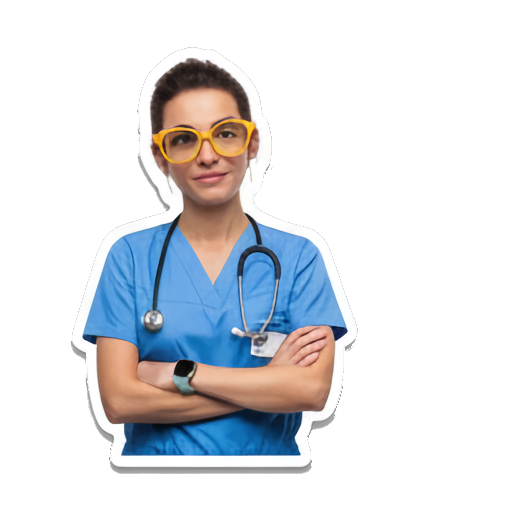 护士角色展现多样情绪。 Medical Pro Emotions sticker for expressive chats and social replies.
