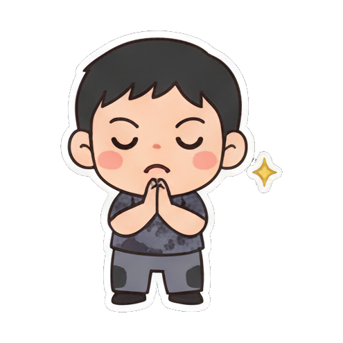 双手合十表示感谢 Chibi Boy Expressive Stickers sticker for expressive chats and social replies.
