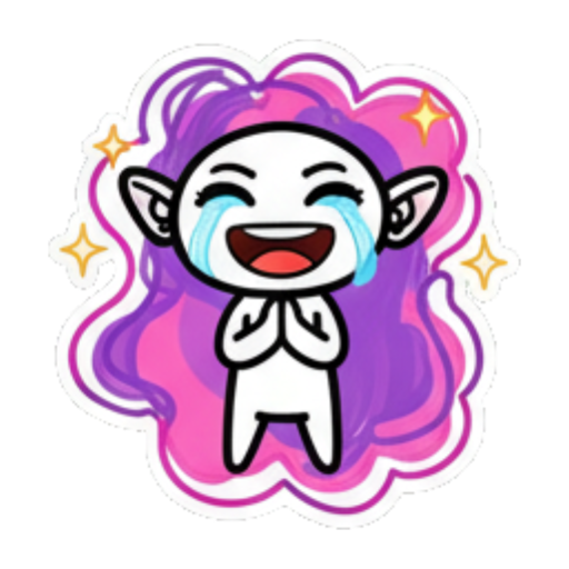 精灵喜极而泣闪闪发光 Chibi Elf Expressive Pack sticker for expressive chats and social replies.