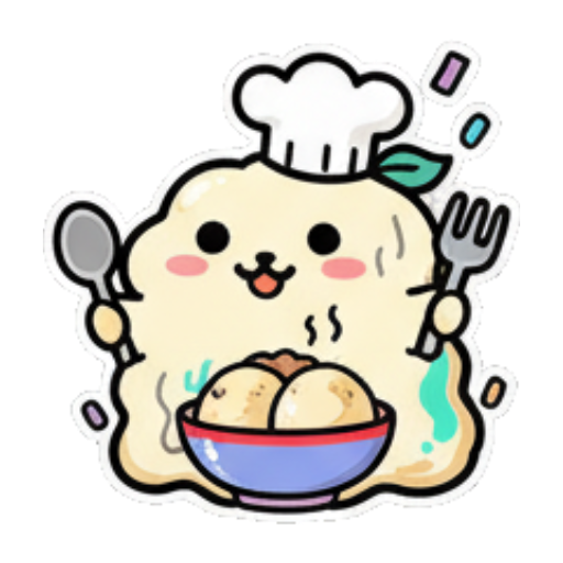 叉子比耶眨眼 Doughy Chef's Daily Life sticker for expressive chats and social replies.