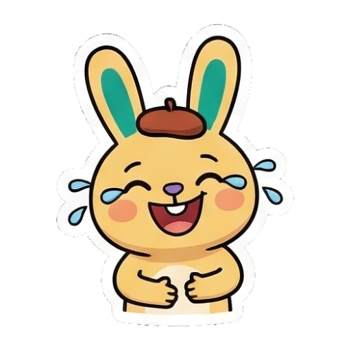 兔兔开怀大笑流泪 Chibi Bunny Daily Emotions sticker for expressive chats and social replies.