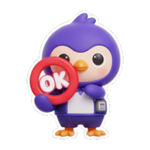 比OK手势的紫企鹅 Cute Purple Penguin Stickers sticker for expressive chats and social replies.
