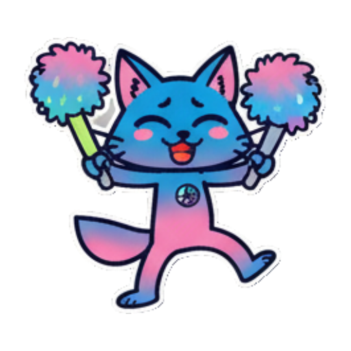 眨眼挥舞彩球俏皮可爱 Peace Cat's Daily Moods sticker for expressive chats and social replies.