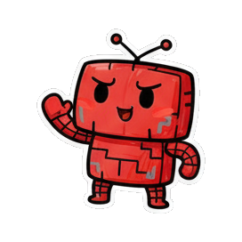 机器人开心点赞 Red Robot Expressive Stickers sticker for expressive chats and social replies.
