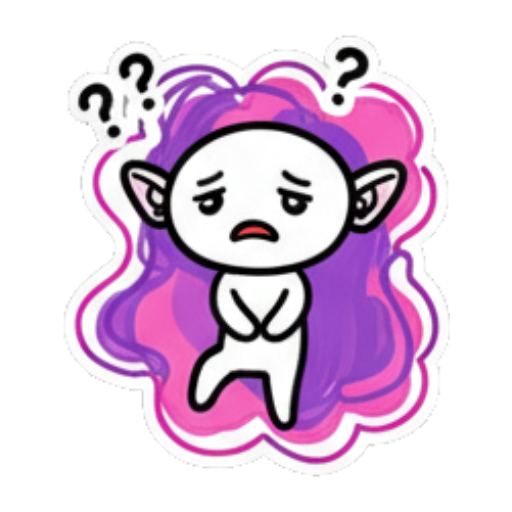 疑惑不解，耸肩问号 Chibi Elf Daily Mix sticker for expressive chats and social replies.