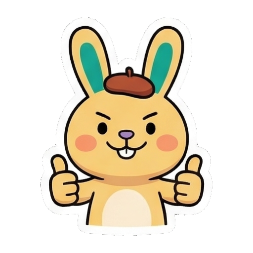 兔兔竖起大拇指点赞 Chibi Bunny Daily Emotions sticker for expressive chats and social replies.