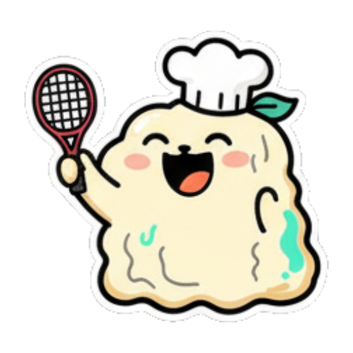 快乐打网球的厨师团子 Chef Blob's Daily Life sticker for expressive chats and social replies.