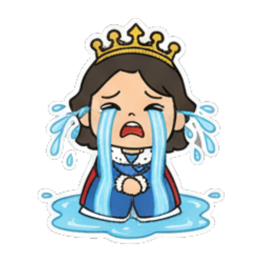 女王放声大哭 萌系女王日常表情包 sticker for expressive chats and social replies.