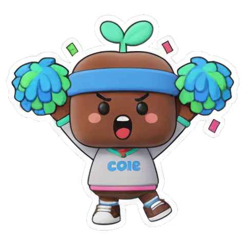 端着碗吃饭的饥饿角色 Coie's Sprout Expressions sticker for expressive chats and social replies.
