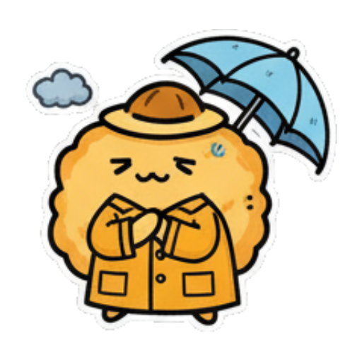 戴雨衣撑伞拒绝。 Cute Fluffy Creature Daily sticker for expressive chats and social replies.
