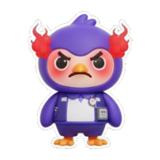 头上冒火的愤怒企鹅 Cute Purple Penguin Stickers sticker for expressive chats and social replies.