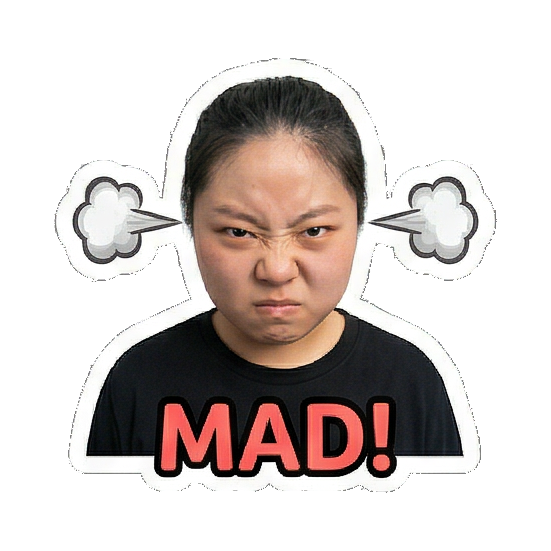 Sticker 7 from AI Sticker Pack, designed for expressive chats, social replies, and everyday reactions.