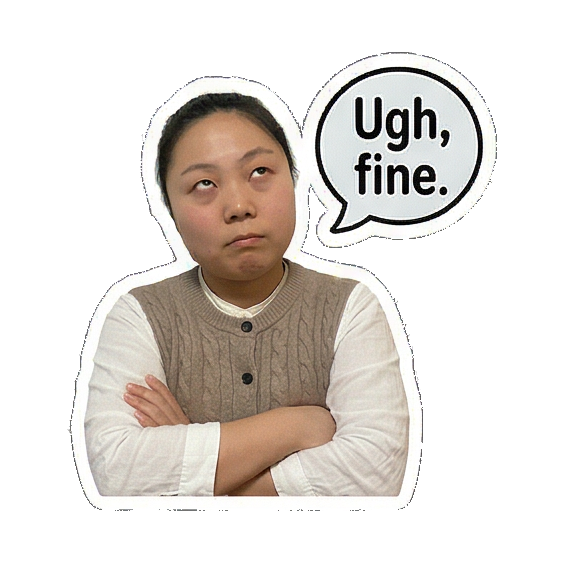 Sticker 14 from AI Sticker Pack, designed for expressive chats, social replies, and everyday reactions.