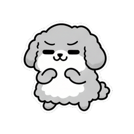 小狗皱眉不开心 Fluffy Doggy Daily Moods sticker for expressive chats and social replies.
