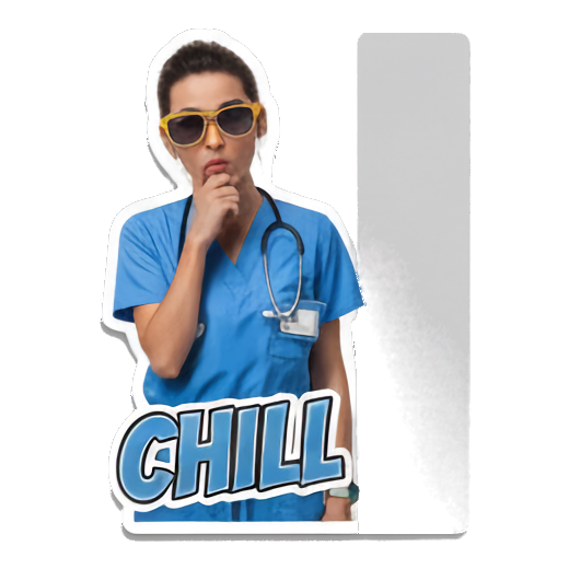 通过医护形象沟通情感。 Medical Pro Emotions sticker for expressive chats and social replies.