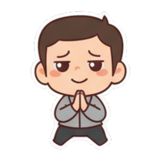 双手合十难过表情 Chibi Guy Daily Expressions sticker for expressive chats and social replies.