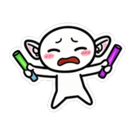 挥舞荧光棒欢呼 Cute Elf Goblin Stickers sticker for expressive chats and social replies.