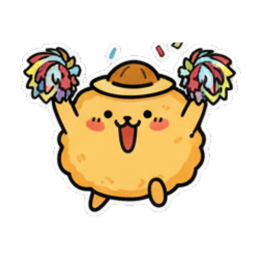 举起彩球欢呼。 Cute Fluffy Creature Daily sticker for expressive chats and social replies.