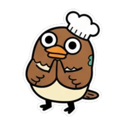 害羞小鸟双手合十 Chef Bird Stickers sticker for expressive chats and social replies.