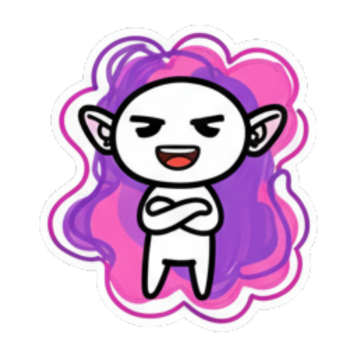 精灵抱臂生气或不悦 Chibi Elf Expressive Pack sticker for expressive chats and social replies.