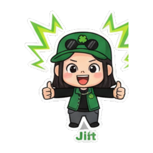 双手点赞表示赞同 Green Clover Girl Expressive sticker for expressive chats and social replies.