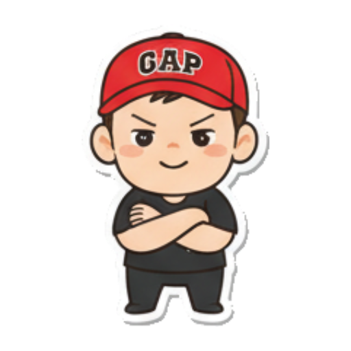 Arms crossed, serious Chibi Boy Expressive Stickers sticker for expressive chats and social replies.