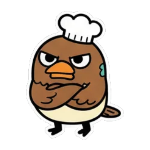 愤怒小鸟气得发红 Chef Bird Stickers sticker for expressive chats and social replies.