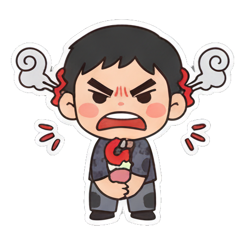 愤怒男孩头冒青筋 Chibi Boy Expressive Stickers sticker for expressive chats and social replies.