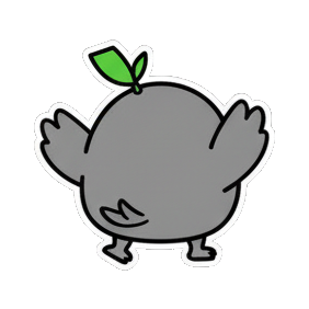 背影挥手 Chibi Leaf Bird Stickers sticker for expressive chats and social replies.