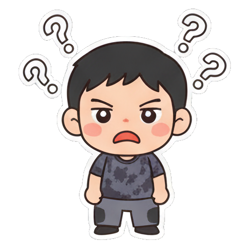 疑惑男孩满头问号 Chibi Boy Expressive Stickers sticker for expressive chats and social replies.
