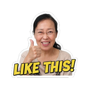 中老年女性竖拇指赞同。 Real Human Emotion Stickers sticker for expressive chats and social replies.