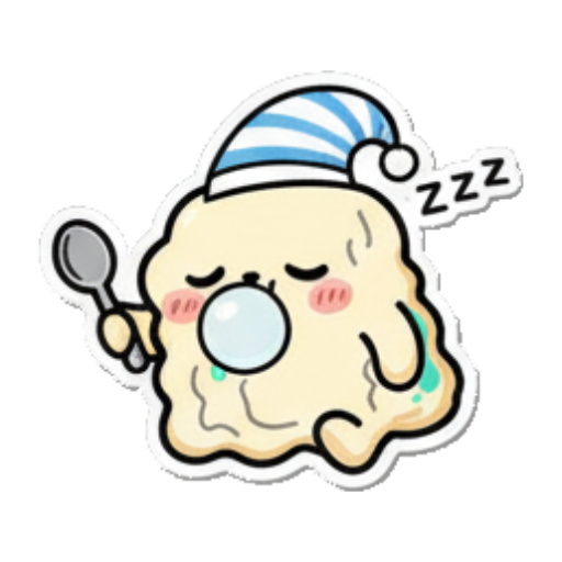 厨师团子戴睡帽睡觉流口水 Chef Blob's Daily Fun sticker for expressive chats and social replies.