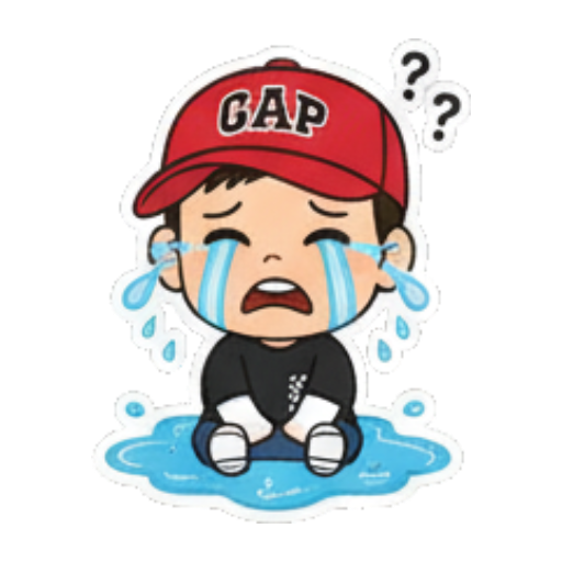 男孩哭泣坐在水里 Chibi Boy Expressive Stickers sticker for expressive chats and social replies.