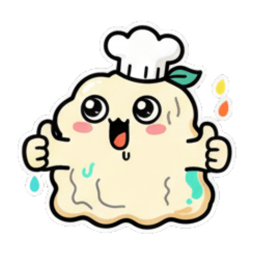 双手举起开心 Doughy Chef's Daily Life sticker for expressive chats and social replies.