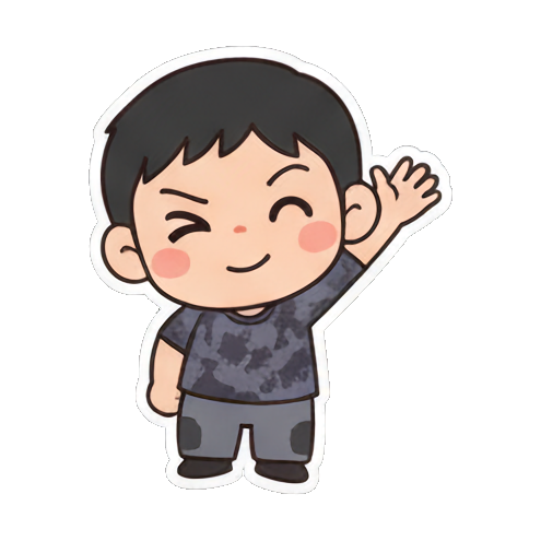 眨眼男孩调皮挥手 Chibi Boy Expressive Stickers sticker for expressive chats and social replies.