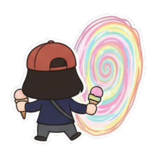 女孩背影吃冰淇淋 Chibi Ice Cream Girl sticker for expressive chats and social replies.