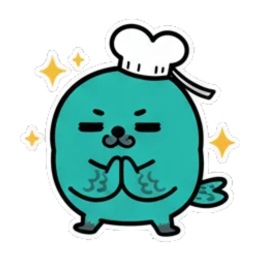 双手合十祈祷 Cute Chef Seal Stickers sticker for expressive chats and social replies.
