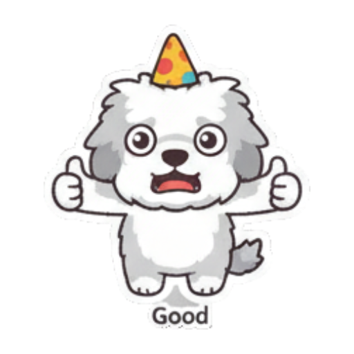 狗狗竖起大拇指说好 Cute Fluffy Dog Stickers sticker for expressive chats and social replies.