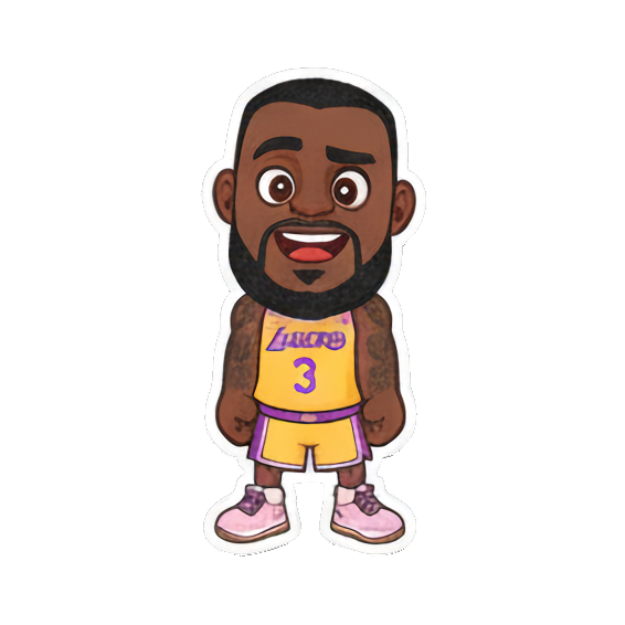 Smiling confidently, ready for action Chibi LeBron James Stickers sticker for expressive chats and social replies.