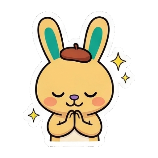 兔兔双手合十祈祷 Chibi Bunny Daily Emotions sticker for expressive chats and social replies.